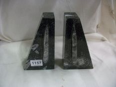 A pair of marble bookends