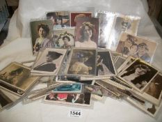 A large collection of mainly glamour and theatrical postcards