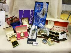 A mixed lot of costume jewellery etc