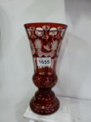 A Bohemian glass vase