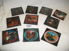 2 boxes containing approximately 75 coloured magic lantern nursery rhyme slides