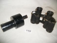 An old monocular and a pair of 1944 Air ministry binoculars