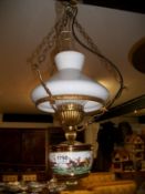 A ceiling light with funnel and shade