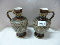 A pair of German Mettlach vases