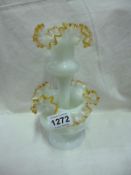 A Victorian milk glass epergne centrepiece