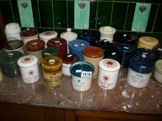 A collection of pottery Stilton jars