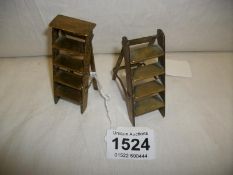 2 brass Trench art model step ladders