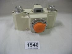 A rare Ilford Advocate 35mm camera with die cast alluminium ivory coloured body (The first 35mm