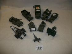 8 Dinky military vehicles and 2 others