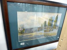 A framed and glazed watercolour "Italian Lakes"