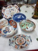 6 items of china including 2 Imari bowls (bowls chipped)