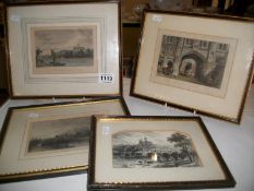 4 old engravings of Lincoln
