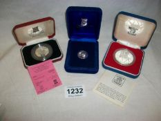 3 cased silver coins