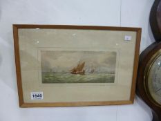 A framed watercolour seascape bearing the initials T S R.