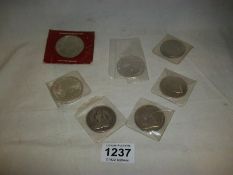 2 Victorian silver coins, An 1888 dollar and 4 other old coins