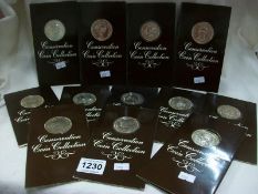 12 silver coins from the conservation coin collection with certificates