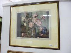 A still life floral print by Edwin Byatt, 58cm x 46cm