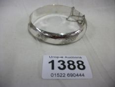 A silver bracelet