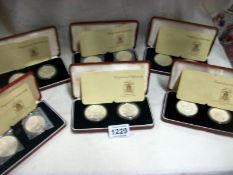 6 pairs of proof silver coins for Mongolia, Venezuala, Zaire, Pakistan, Malaysia and Sudan