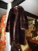 A brown fur coat