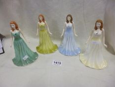 4 Royal Doulton Gemstone series figurines