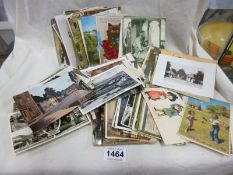 Approximately 190 old postcards, Humorous, Geographic etc