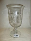 A cut glass celery vase