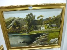 An oil on board "Langdale Pikes, cumbria" 1980, signed Grossi
