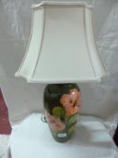 A Moorcroft table lamp with shade a/f