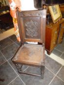 A carved oak chair