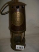 An Eccles brass miner's lamp