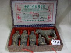 A boxed set of Terracotta army figures