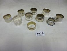 10 silver plated napkin rings