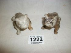 A pair of small Victorian pug dogs