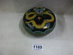 A lidded Cloissonne bowl