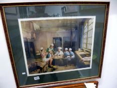 A Kitchen scene print by Fred Elwell