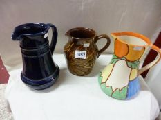 3 pottery jugs including a Royal Doulton