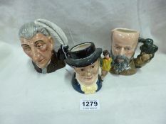 2 Royal Doulton character jug being George Tinworth and Mr Pickwick together with one other being