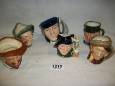 3 Kirkham Pottery toby jugs and a Doulton Leprechaun jug