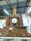 A carved wood Lighthouse clock