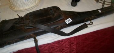 A leather 'Leg of Mutton' gun case