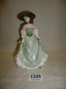 A Royal Worcester figurine `Hannah` and lot 1219 to 6 Doulton jugs Auld Mac,Captain Ahab,