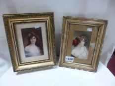 2 portrait prints of ladies