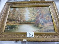An oil on board "Forest Lakes" signed P DeWint
