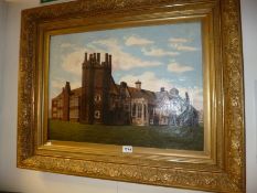 An oil painting of Gainsborough Old Hall bearing the signature H Edwin Dobbs, 1907