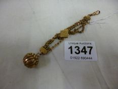 A 9ct gold chatelaine, a/f