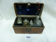 A Vintage Doctor's visiting case with bottles, a/f