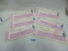 6 Franklin White cheques