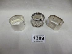 3 silver napkin rings