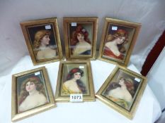 6 gilt framed portrait prints